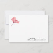 赤面ピンクローズフローラエレガントサンキューカード サンキューカード (裏面)