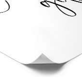 赤面ピンクローズフローラカード&ギフトサイン ポスター (角)