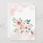 赤面ピンクローズフローラスイートベビーガールベビーシャワー 招待状 (裏面)