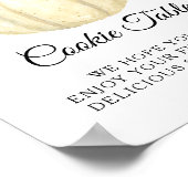 赤面ピンクローズフローラパンプキンクッキーテーブルサイン ポスター (角)