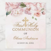 赤面ピンクローズフローラファースト・ホリー・コミューン ワインラベル (シングルラベル)