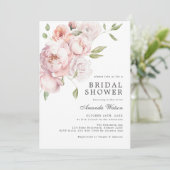 赤面ピンクローズフローラブライダルシャワー 招待状 (スタンド正面)