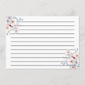 赤面ピンクローズフローラブライダルレシピカード エンクロージャーカード (裏面)