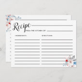 赤面ピンクローズフローラブライダルレシピカード エンクロージャーカード (正面/裏面)