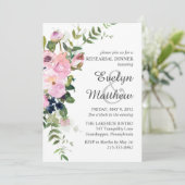 赤面ピンクローズフローラブーケグレーリハーサル 招待状 (スタンド正面)