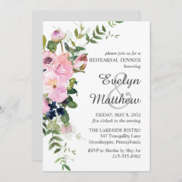 赤面ピンクローズフローラブーケグレーリハーサル 招待状