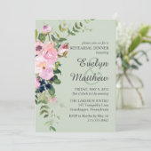 赤面ピンクローズフローラブーケセージリハーサル 招待状 (スタンド正面)