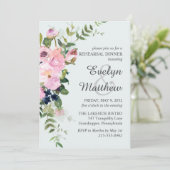 赤面ピンクローズフローラブーケブルーリハーサル 招待状 (スタンド正面)