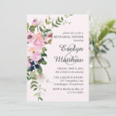 赤面ピンクローズフローラブーケリハーサル 招待状 (スタンド正面)