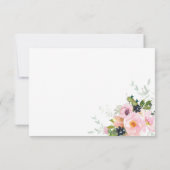 赤面ピンクローズフローラブーケ結婚ス 出欠カード (裏面)