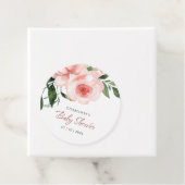 赤面ピンクローズフローラベビーシャワー フェイバータグ (インサイチュ)