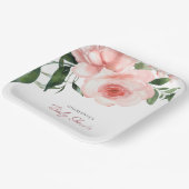 赤面ピンクローズフローラベビーシャワー ペーパープレート (傾斜あり)