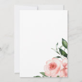 赤面ピンクローズフローラベビーシャワーSipと表示 招待状 (裏面)