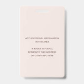 赤面ピンクローズフローラ学生先生ホールパス バッジ (裏面)