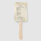 赤面ピンクローズフローラ水彩ヴィンテージプログラム ハンドファン (裏面)