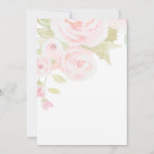 赤面ピンクローズフローラ水彩緑 セーブザデート (裏面)