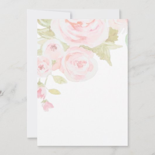 赤面ピンクローズフローラ水彩緑 セーブザデート (裏面)