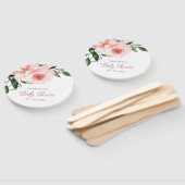 赤面ピンクローズフローラ水彩赤ちゃんシャワー ハンドファン (組立なし)