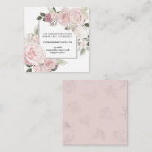 赤面ピンクローズフローラ結婚のウェブサイト エンクロージャーカード (正面/裏面)
