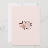 赤面ピンクローズフローラ結婚リース 招待状 (裏面)