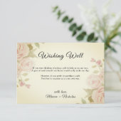 赤面ピンクローズフローラ結婚レトロの願い井戸 エンクロージャーカード (スタンド正面)