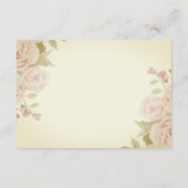 赤面ピンクローズフローラ結婚レトロの願い井戸 エンクロージャーカード (裏面)