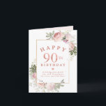 赤面ピンクローズフローラ金ゴールド90th誕生日カード 招待状<br><div class="desc">この90誕生日カードでエレガント特別な女フェミニン性を称える。90日からバラ書文字ではっきりした始まる。幸せは上書に曲がった文字にあり、誕生日は下にある。3つの文字のパーソナライズされたラインが以下に提供されているので、簡単にあなたの誕生日の願いをパーソナライズすることができる。小さなピンクのハートが文字を分割する。シックな金ゴールドフレームが誕生日文字を囲む。大きな赤面ピンクのバラは、セージの緑の葉に囲ま飾れているフレーム。デザインエレガントはこの特別な機会の重要性に上る。カードの内側は赤面ピンクで右書にハッピーバースデーがある。これは編集することもできる。この90歳の誕生日カードは、90誕生日ピンクローズフローラコレクションの一部である。90番目の誕生祝い簡単。このページにリンクが表示されるはずです。リンクもしが表示されない救済か商品が必要なか、お願い。</div>
