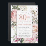 赤面ピンクローズフローラ80thバースデーパーティー マグネット招待状<br><div class="desc">この誕生日と80回目のエレガントパーティーの招待フェミニンで特別な女性を尊重する。80日は大書ピンク文字。誕生祝い後を追。名誉あるゲストの名前もピンクの大文字で書かれている。残りの文字は柔らかいハト灰色。誕生祝い詳細は、赤面のピンクのバラとセージの緑の飾フローラと一緒にシックなフレームに囲ま葉れている。デザインの間伝統的に、開いた風通しの良い植物性の葉と文字与えはバイブコンテンポラリーだ。残念ながら、80の数字は編集できない。もうもし1年お願いだから、カスタムデザインを作って嬉しいよ。</div>