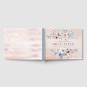 赤面ピンクローズフローラ パーソナライズされた ゲストブック (全面)