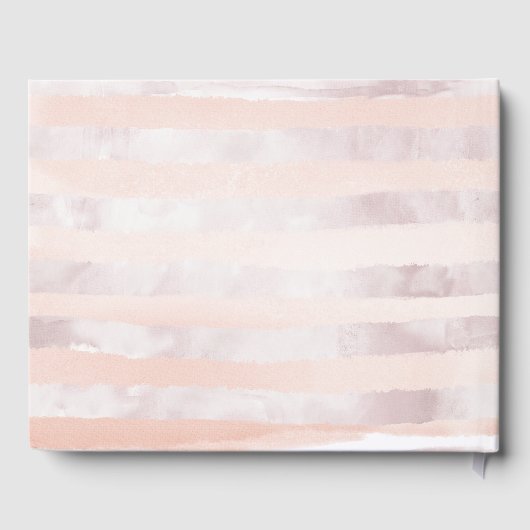 赤面ピンクローズフローラ パーソナライズされた ゲストブック (裏面)