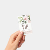 赤面ピンクローズフローラVIP ANY AGE誕生日パス バッジ (Handheld)