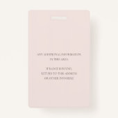 赤面ピンクローズフローラVIP ANY AGE誕生日パス バッジ (裏面)