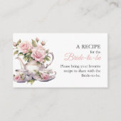 赤面ピンクローズブライダルシャワーティー共有Aレシピ エンクロージャーカード (正面)