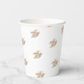 赤面ピンクローズブライダルシャワーティー 紙コップ (裏面)