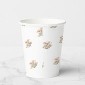 赤面ピンクローズブライダルシャワーティー 紙コップ (右)