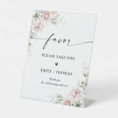 赤面ピンクローズブライダルシャワーフェイスサイン 台座サイン (正面)