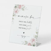 赤面ピンクローズブライダルシャワーミモザバーサイン 台座サイン (正面)