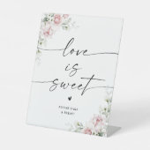 赤面ピンクローズブライダルシャワーラブイズスウィートサイン 台座サイン (正面)