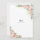 赤面ピンクローズブライダルシャワー招待 招待状 (裏面)