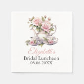 赤面ピンクローズブライダルルンチョンティーブランチ スタンダードカクテルナプキン (正面)