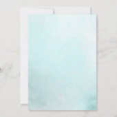 赤面ピンクローズブルーフローラ水彩 サンキューカード (裏面)