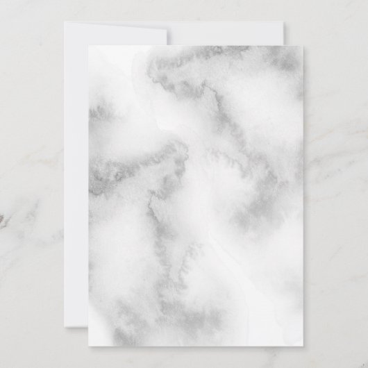 赤面ピンクローズブーケピューターウォーターカラー 招待状 (裏面)