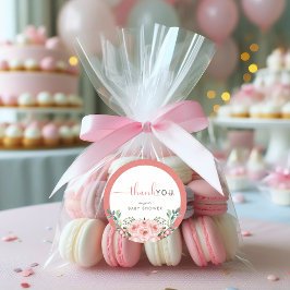 赤面ピンクローズベビーイン開花シャワー ラウンドシール