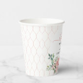 赤面ピンクローズベビーイン開花シャワー 紙コップ (右)