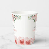 赤面ピンクローズベビーイン開花シャワー 紙コップ (右)