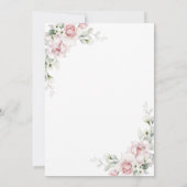 赤面ピンクローズベビーシャワー招待状 招待状 (裏面)