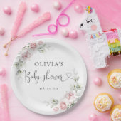 赤面ピンクローズベビーシャワー紙プレート ペーパープレート (パーティー)