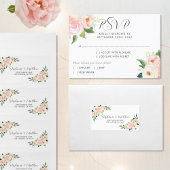赤面ピンクローズボタニカルウォーター結婚カラー 出欠カード
