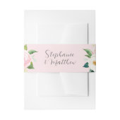 赤面ピンクローズボタニカルウォーター結婚カラー 招待状ベリーバンド (正面例)