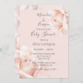 赤面ピンクローズミラクルズアクチュエント実行スクリプトベビー 招待状 (正面/裏面)